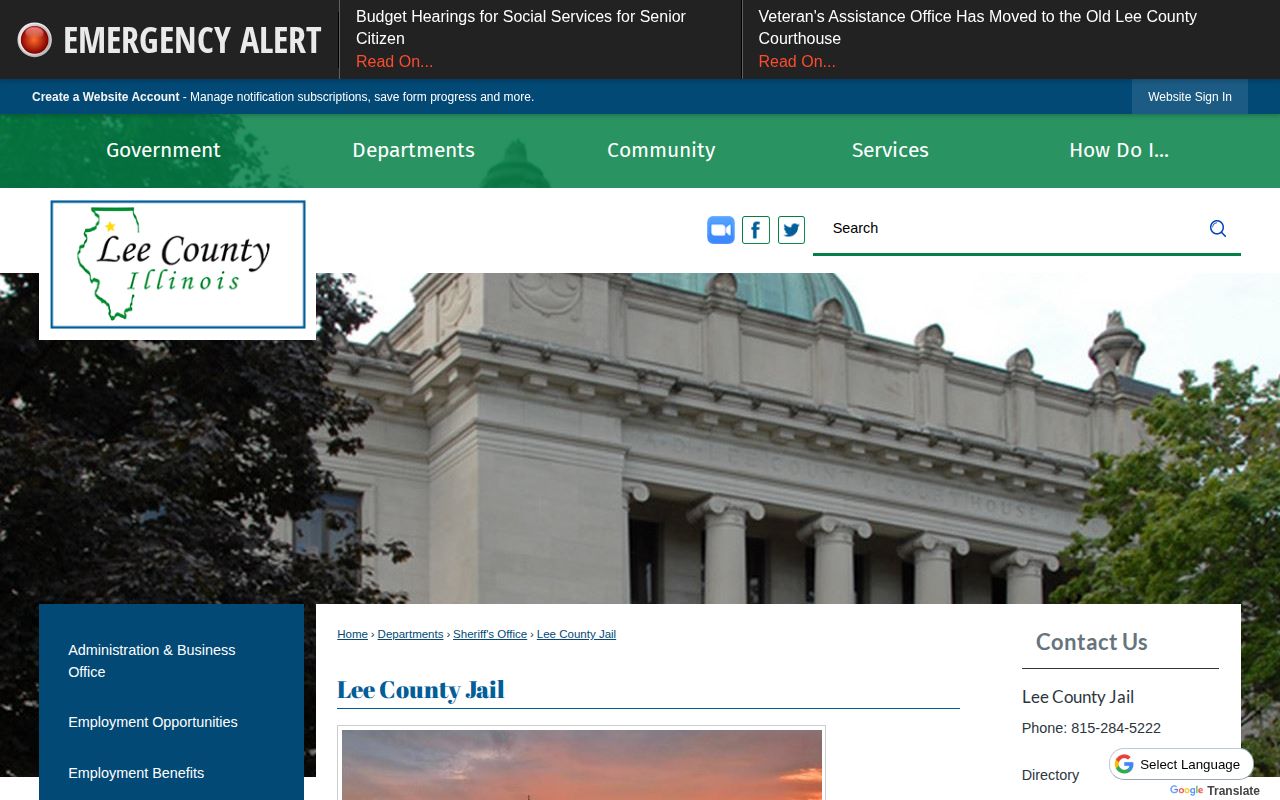 Lee County Jail release and current custody resources