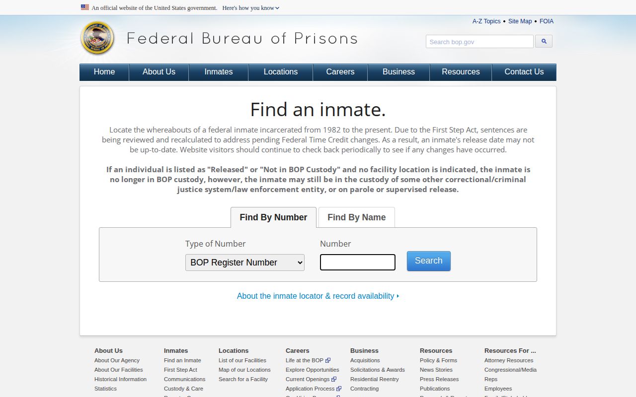 Federal locator for Lee County released inmate custody checks