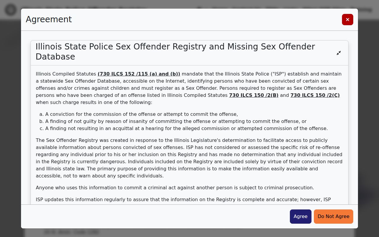 Illinois registry photo source for limited Lee County release records